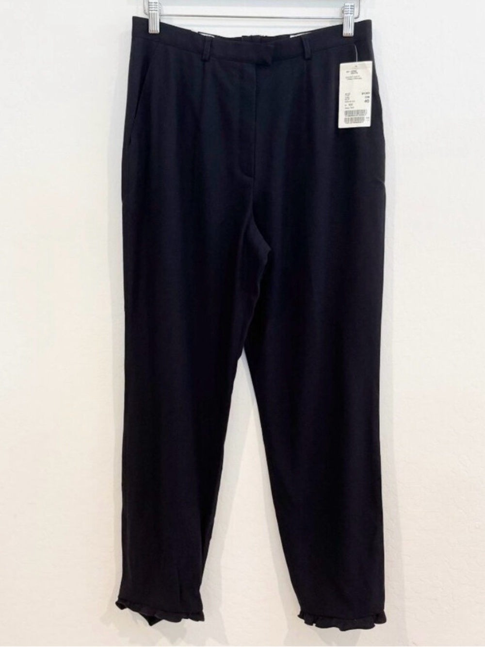 NWT Escada Ruffle Ankle Trouser Pant Luxury Designer Business Office Work New 10